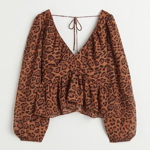 H&M cheetah shirt, cropped, size Large